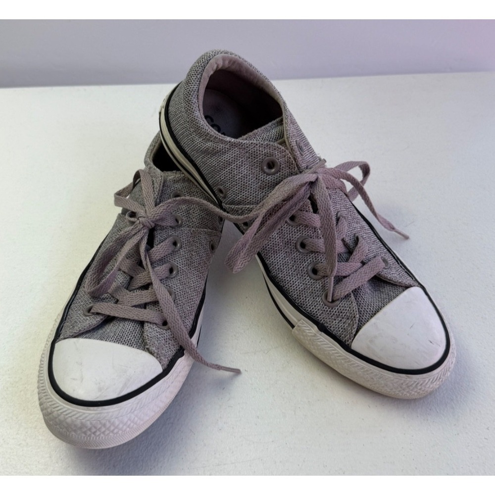 Converse‎ All Star Madison Ox Sneakers Womens 8 Gray Canvas Knit Lace Up Casual